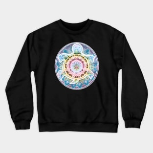 Rainbow Turtle Tie Dye mandala spirit animal batik terrapin hippie boho Crewneck Sweatshirt